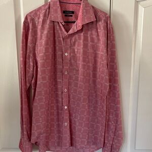 Bugatchi Red Patterned Shaped Fit Shirt